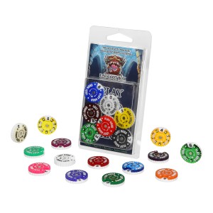 Trackers Counters, Range 0-9, Size 25mm, Random Colours
